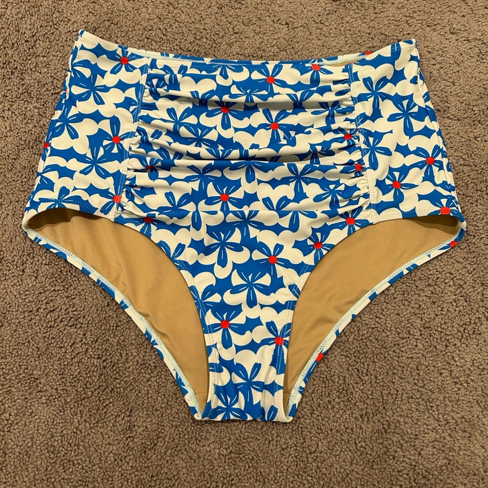 Kortni Jeane High-Waisted Ruched Bikini Bottoms